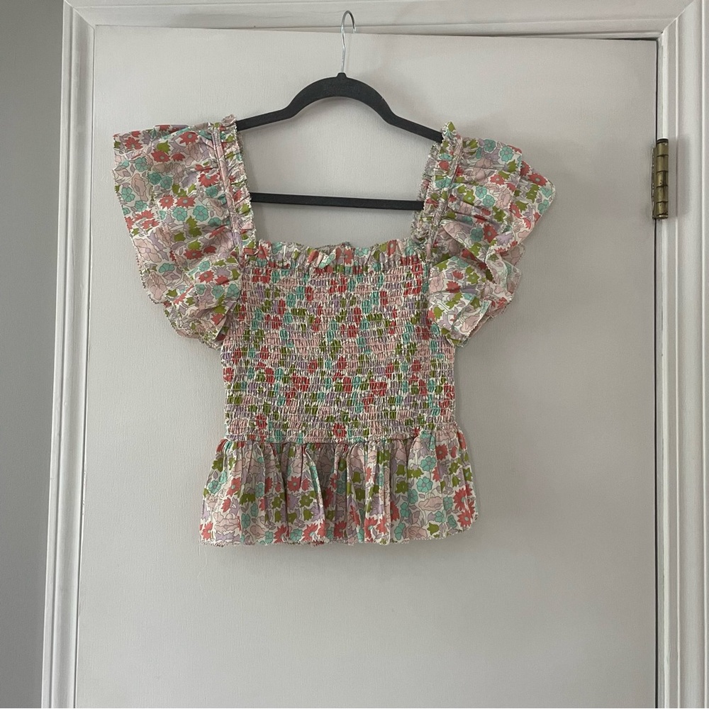 Love the Label Peplum, Flutter Sleeves Top